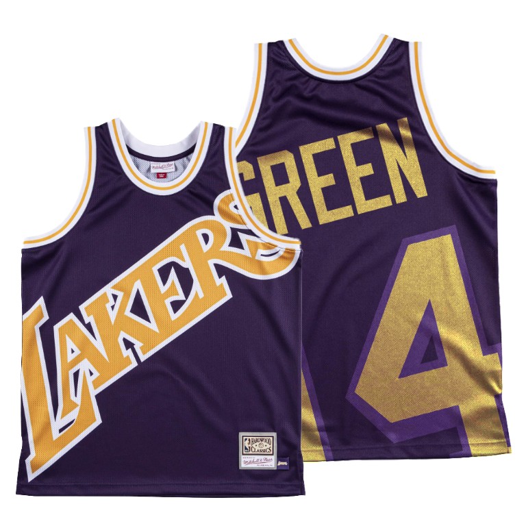 Men's Los Angeles Lakers Danny Green #14 NBA HWC Big Face Purple Basketball Jersey FXW7083IF